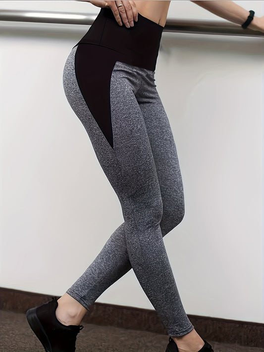 Two Tone High Waist Yoga Legging Tummy Control Quick drying Workout Pants