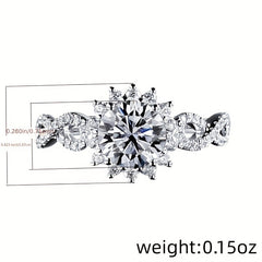 Round Cubic Zirconia Wedding Ring Bridal Engagement Promise Jewelry