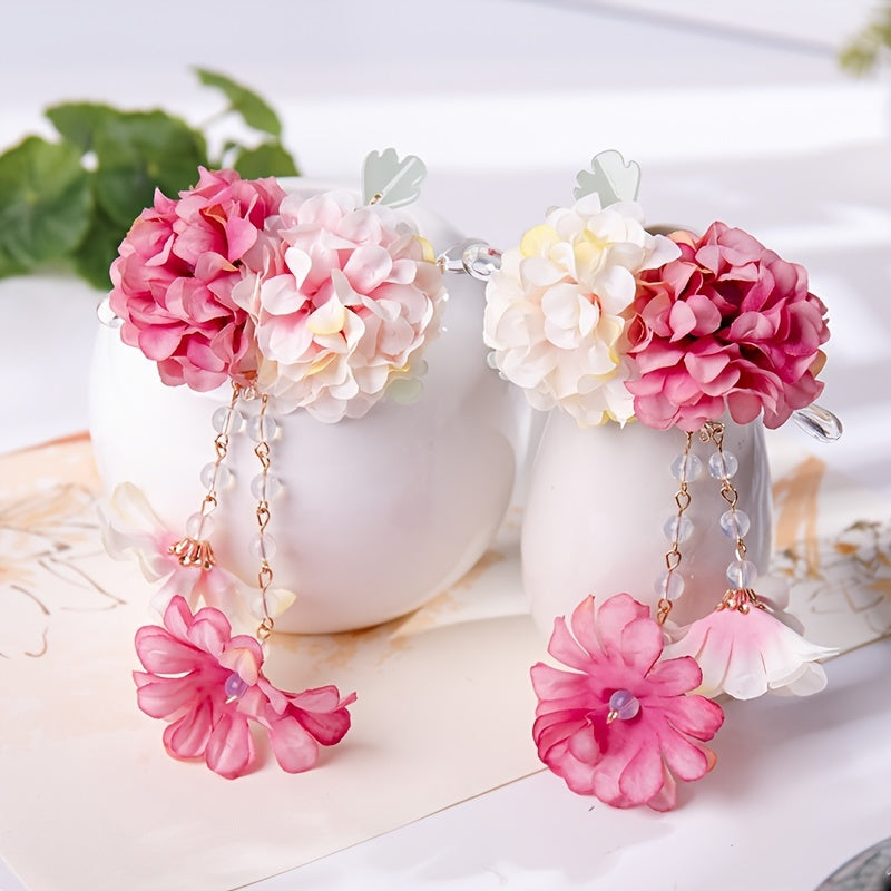 Antique Flower Tassel Hairpin Retro Hair Accessory Women