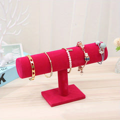 Microfiber Velvet Bracelet Display Stand T-shaped Single Layer Storage Rack