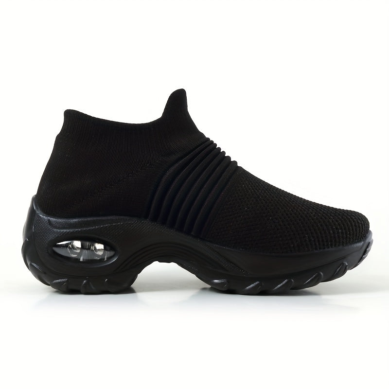 Women's Air Cushion Sock Shoes Comfortable Knit Low Top Slip On Walking Shoes
