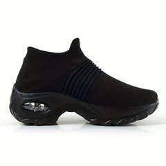 Women's Air Cushion Sock Shoes Comfortable Knit Low Top Slip On Walking Shoes