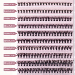 Fluffy and Natural 200 Cluster Fishtail Lashes 8-16mm Eyelashes