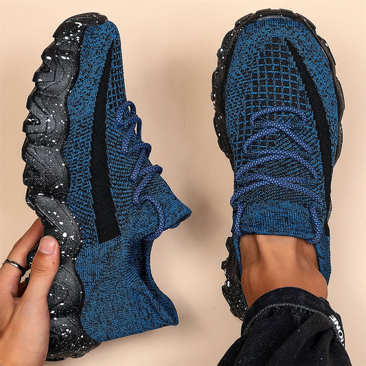 Men's Breathable Anti-skid Lace Up Running Sneakers Sock Shoes