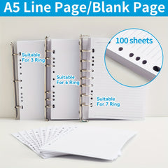 A5 Refill Paper for Binder Journal 200 Pages