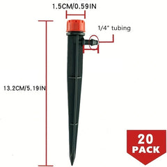 50pcs Adjustable 360 Degree Drip Emitters for 1/4 Drip Irrigation Tubing