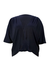  Solid Ribbed Half Sleeve Open Front Cardigan