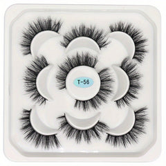 5 Pairs Fluffy Natural False Eyelashes Messy Faux Mink Extensions