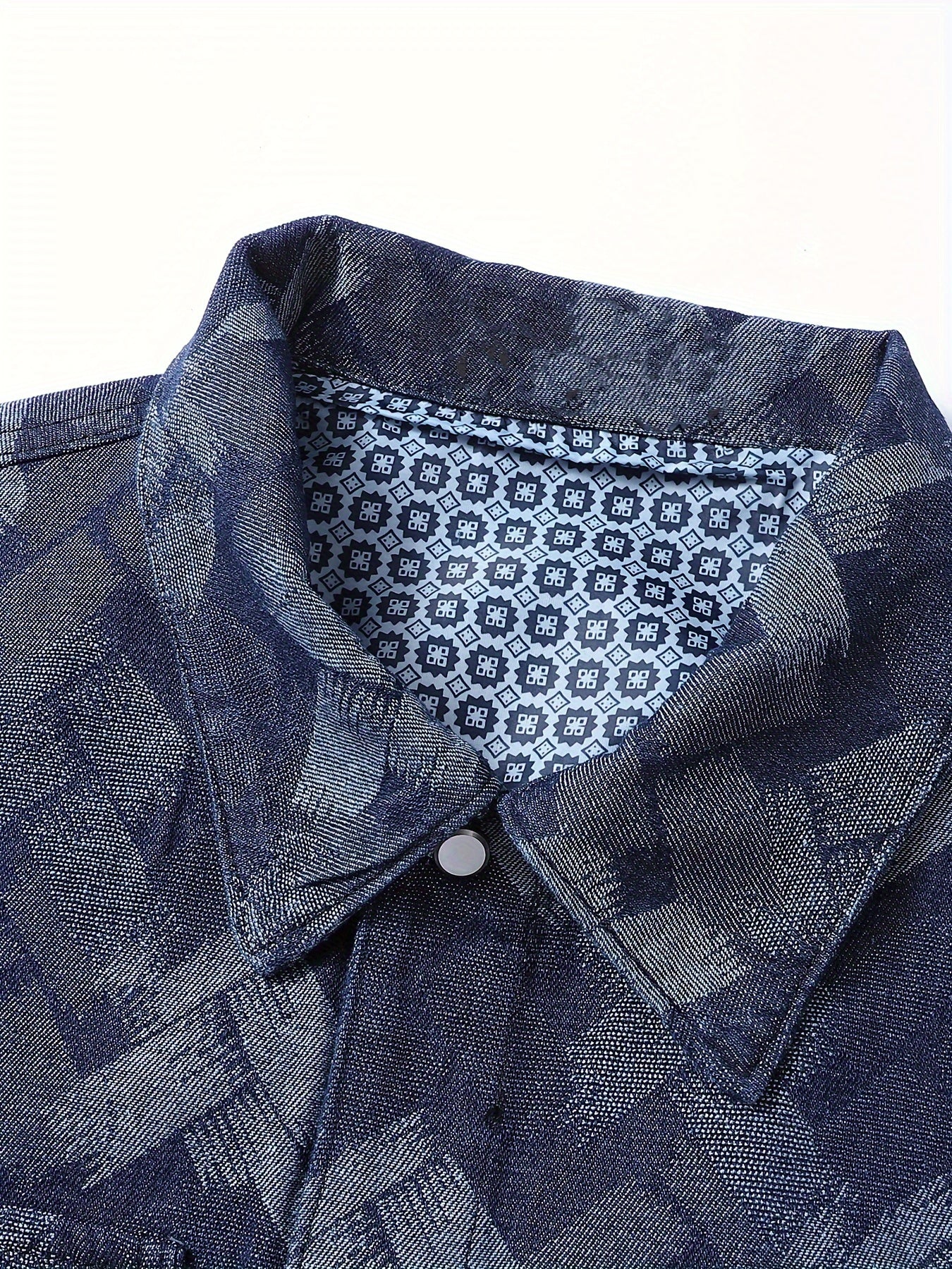 Men's Geometry Pattern Turn-down Collar Jacket