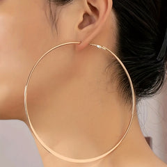 Exaggerated Big Circle Hoop Earrings Retro Hip Hop Style Alloy Jewelry