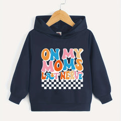 Boys Casual Hooded Sweatshirt Spring Fall Letter Print Pullover Long Sleeve