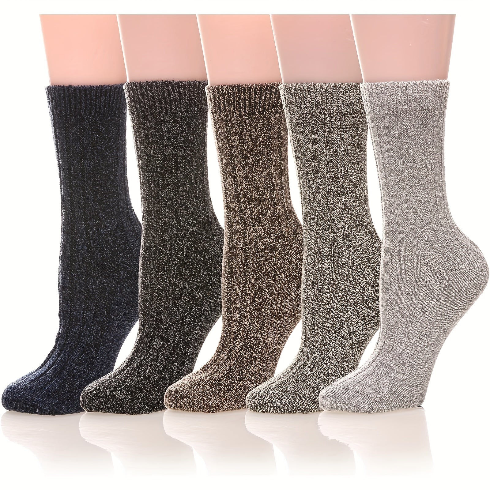 5 Pairs Unisex Soft Thick Wool Socks