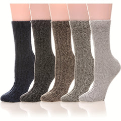 5 Pairs Unisex Soft Thick Wool Socks