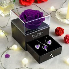 Heart Shaped Rose Jewelry Set for Mom Wife Daughter