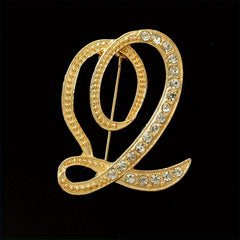 Faux Diamond 26 Letter Brooch Pin Bracelet for Men