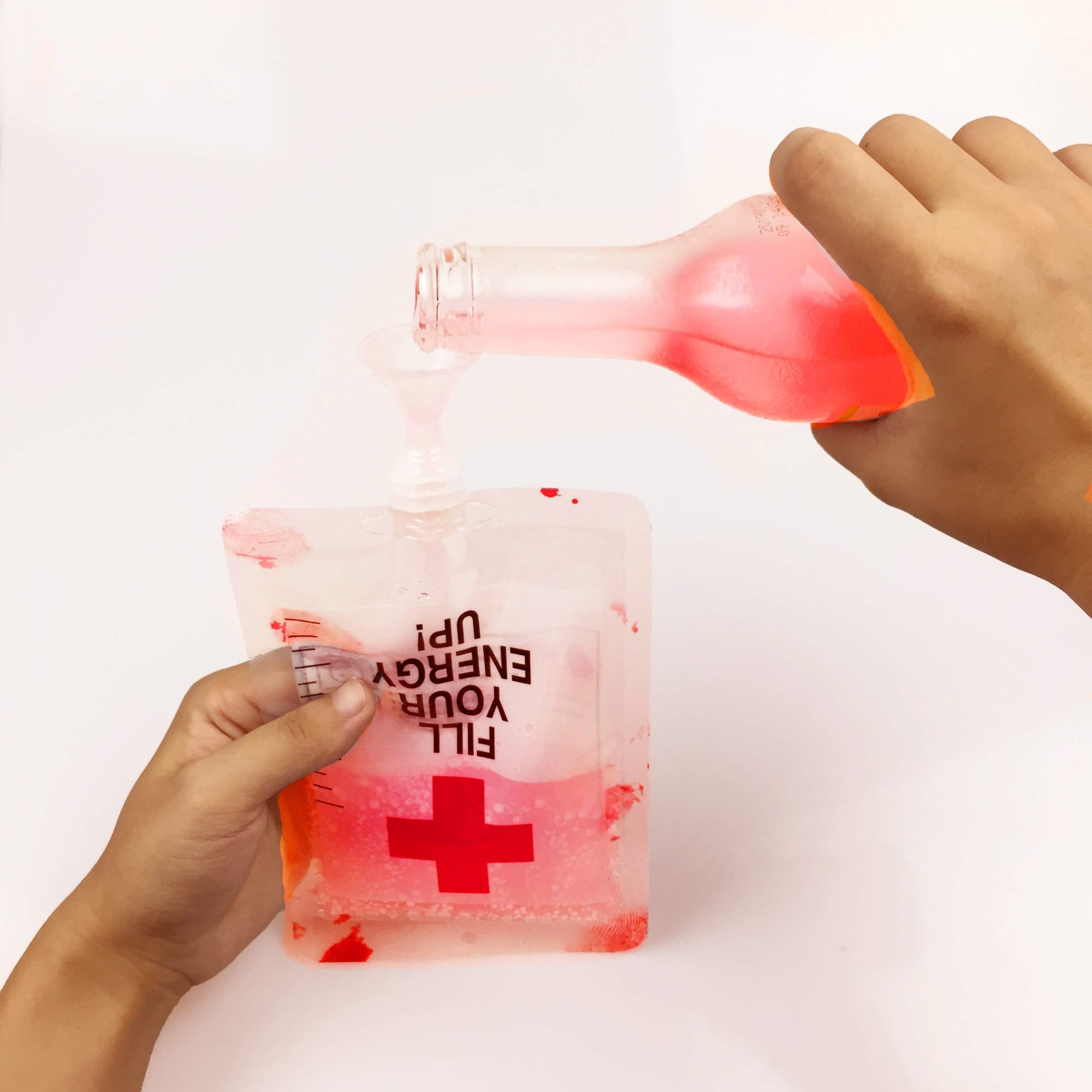 20pcs Halloween Blood Bags 250ml Drink Containers Party Favors