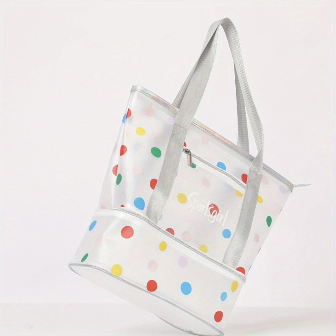 Polka Dot Beach Toiletry Bag Frosted Transparent Storage Large Capacity