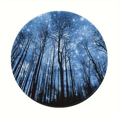 Circular Stitched Edge Mouse Pad - Star Tree Design