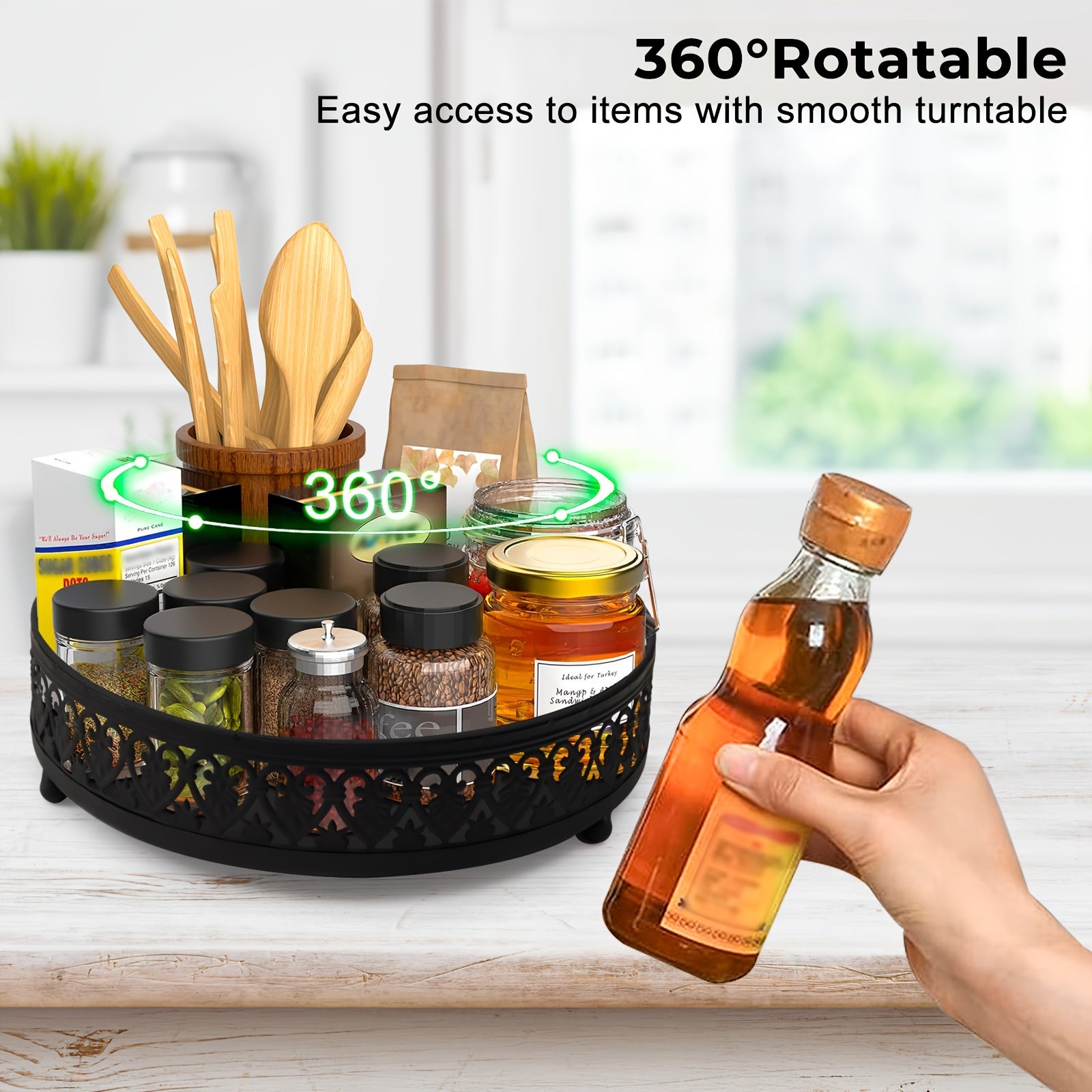 30 48 cm Lazy Susan Organizer Cabinet Spice Rack Organizer for Countertop Bathro