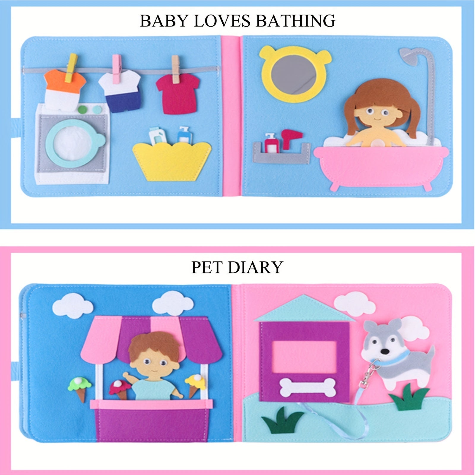 Washable Toddlers Busy Board 3D Baby Cloth Book Early Learning Education Toys
