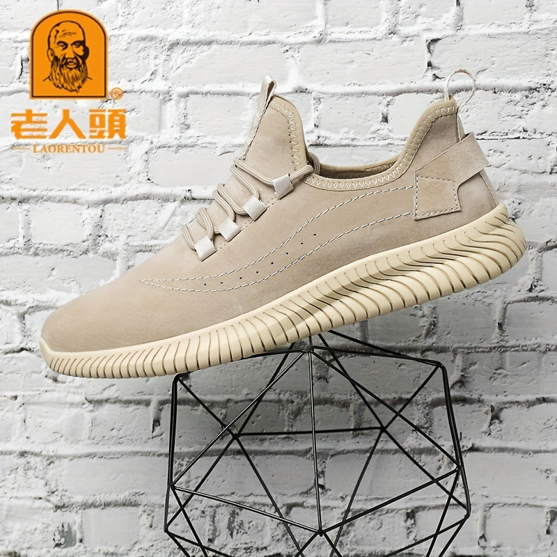 LAORENTOU Men's Leather Lace Up Skate Shoes