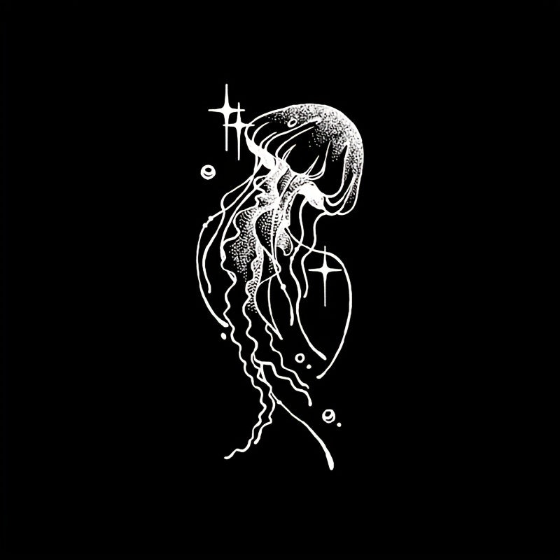 1PC Starry Jellyfish Herbal Tattoo Stickers Semi permanent Waterproof
