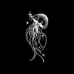 1PC Starry Jellyfish Herbal Tattoo Stickers Semi permanent Waterproof