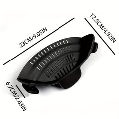 Adjustable Silicone Pot Strainer Colander Clip-On Drainer