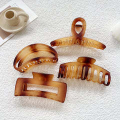 4pcs Tortoiseshell Hair Claw Clips for Women Oversize Matte Hair Clips