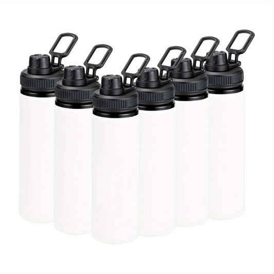 6pcs Reusable 750ml Aluminum Water Bottles Lightweight Leakproof