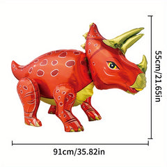 Standing Assembly Triceratop Balloon Jungle Animal Birthday Party Decoration