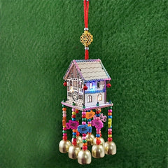 Mini House Wall Hanging Decor Wind Chime Bell for Kids Bedroom