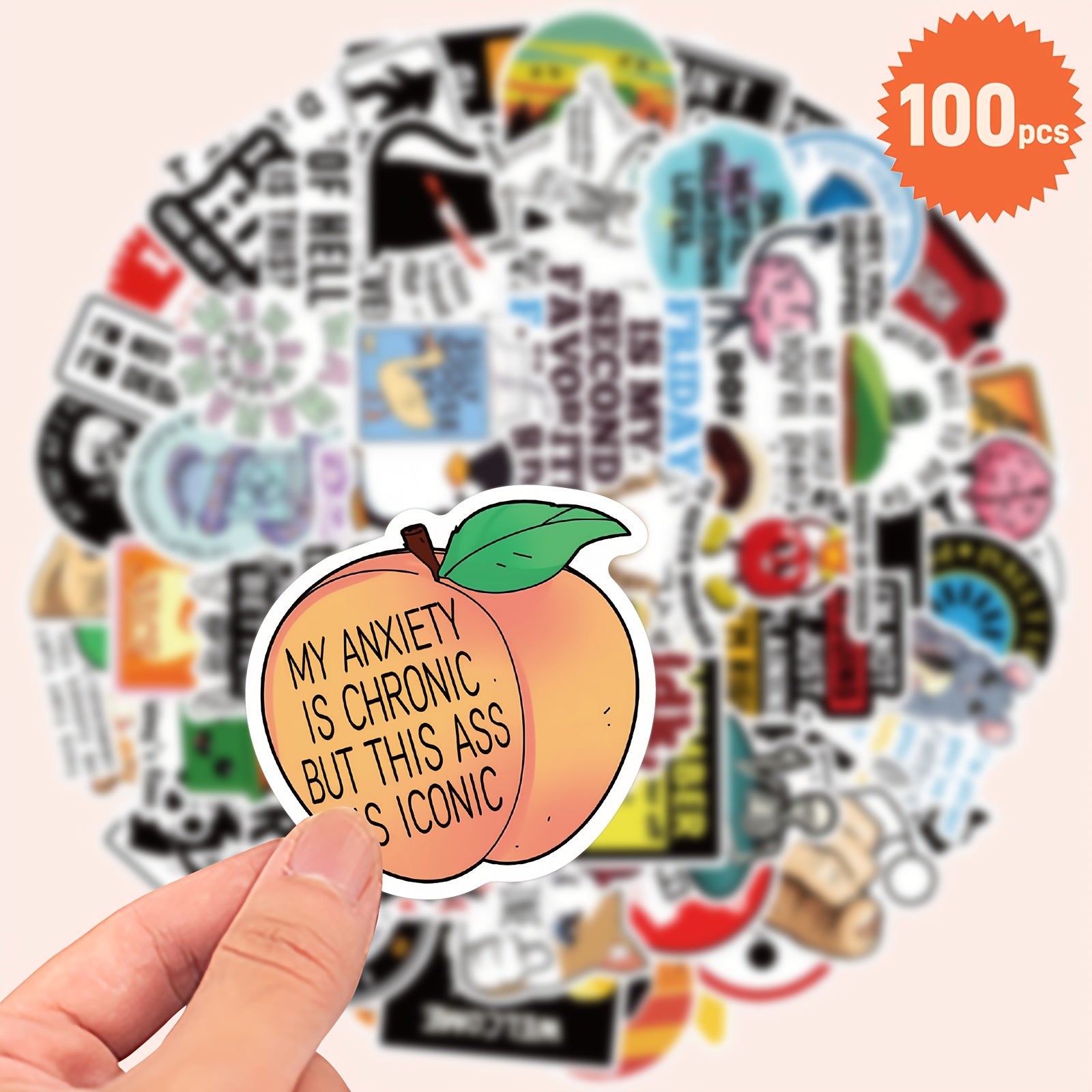 100 Sarcastic Prank Stickers for Laptops - DIY Humorous Graffiti
