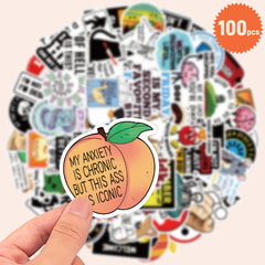 100 Sarcastic Prank Stickers for Laptops - DIY Humorous Graffiti