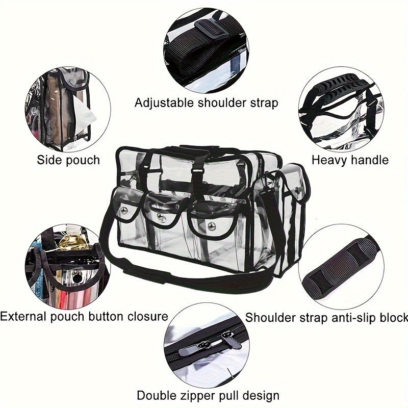 Transparent PVC Outdoor Cosmetics Bag Large Capacity