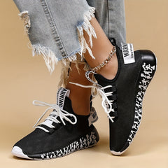 Women's Pattern Running Shoes Lace Up Walking Sneakers