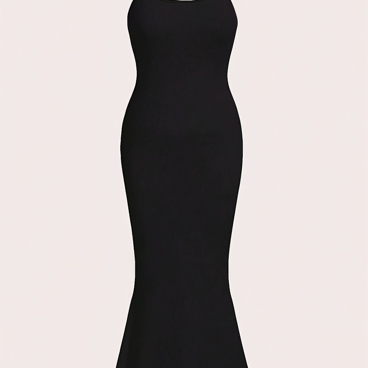  Ribbed Round Neck Cami Dress