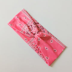 2pcs Boho Headband Stretchy Criss Cross Hair Band Sports Sweatband Paisley Print