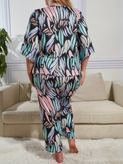  Printed Pajama Set Round Neck Half Sleeve Casual Sleepwear