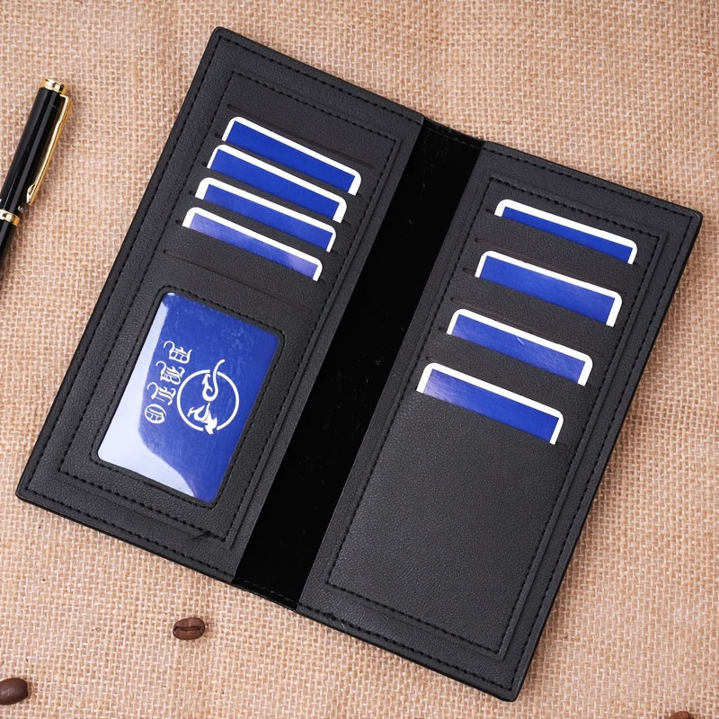 Men's Slim Canvas Long Wallet with 13 Card Slots