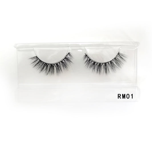 Slim 16mm Natural 3D Mink Eyelashes Soft Reusable False Eyelashes Bulk
