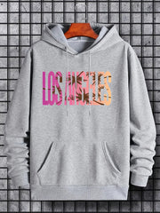 'Los Angeles' Cartoon Print Hoodie for Men