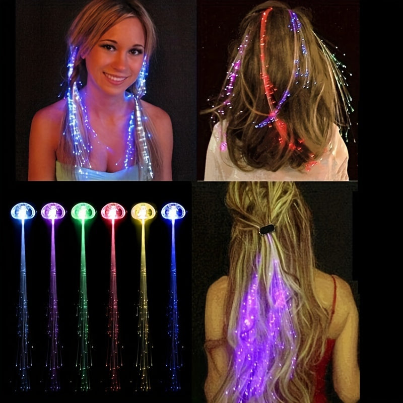 Colorful Luminous Braid Hairdress Glitter Fiber Optic Braid Light