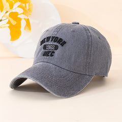 York 1962 Baseball Cap Vintage Embroidery Solid Sun Hat Unisex