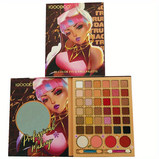 40 Colors Makeup Palette Pearly Matte High Gloss Powder Blusher 3 In 1