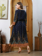  Tribal & Paisley Print Maxi Dress