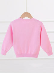 Girls' Embroidery Button Down Knit Cardigan Sweater