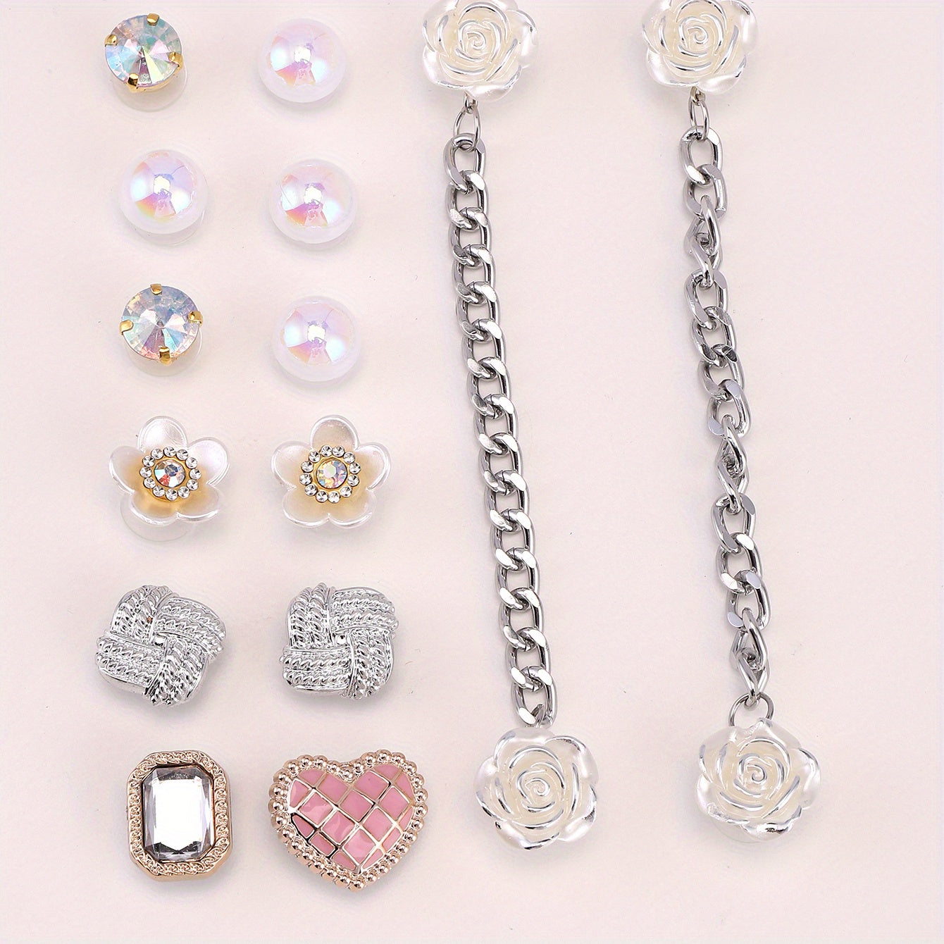 14pcs Street Style Clogs Buckle Punk DIY Shoes Charms Decoration