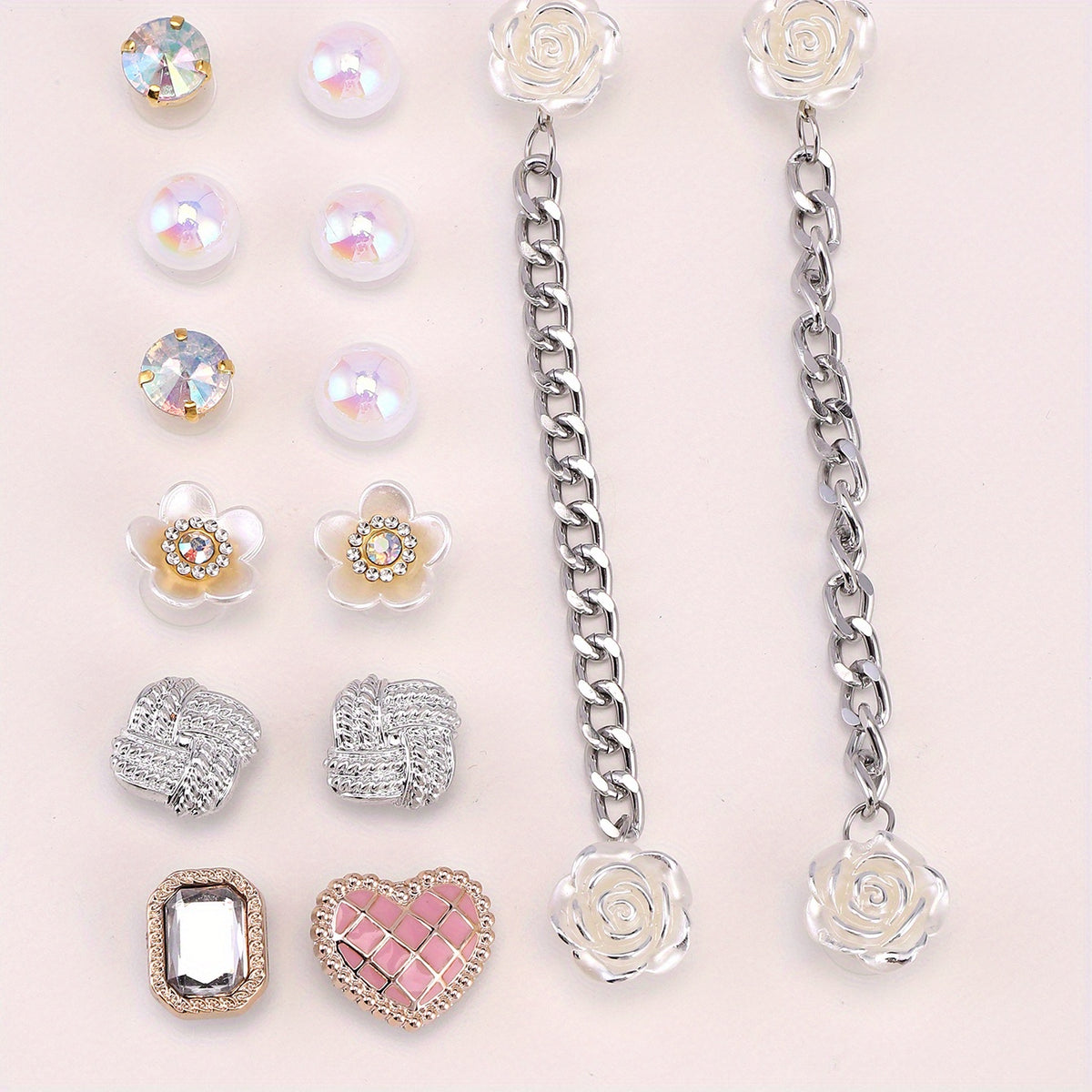 14pcs Street Style Clogs Buckle Punk DIY Shoes Charms Decoration
