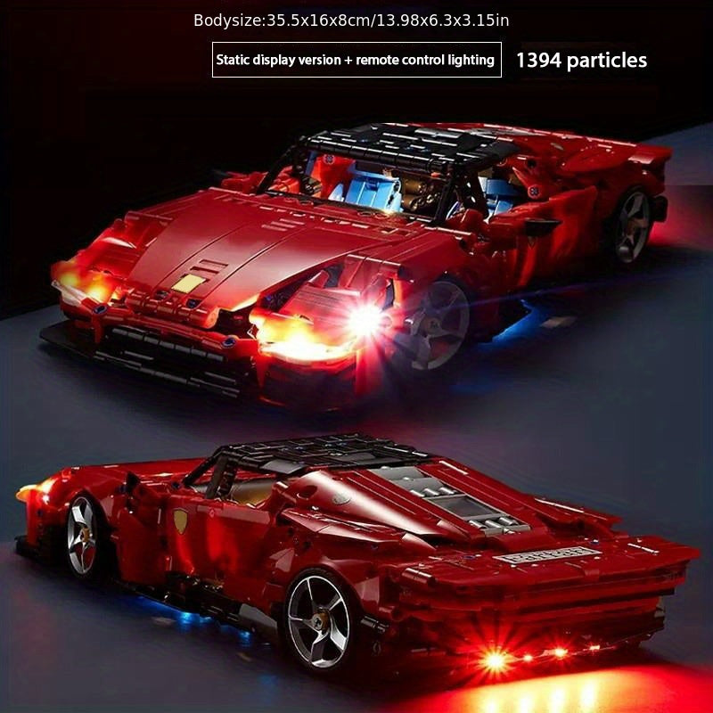 1:14 Scale Red Supercar Building Blocks Model Kit